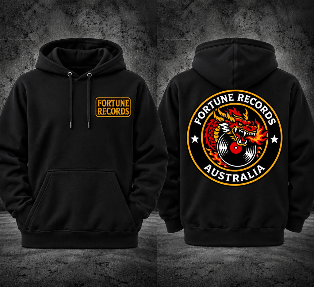 Fortune Records Dragon Patch Hoodie – Black